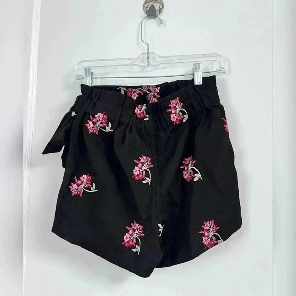 Endless Rose Black floral skirt with side tie Size S LIKE NEW - Picture 2 of 2